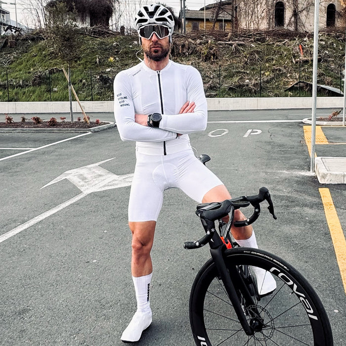 Weiß träger-radhose